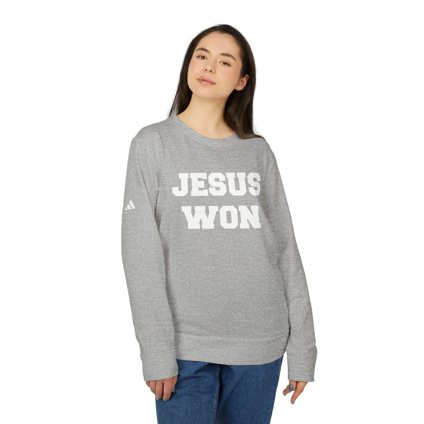 Jesus Won Adidas Unisex Fleece Crewneck Sweatshirt