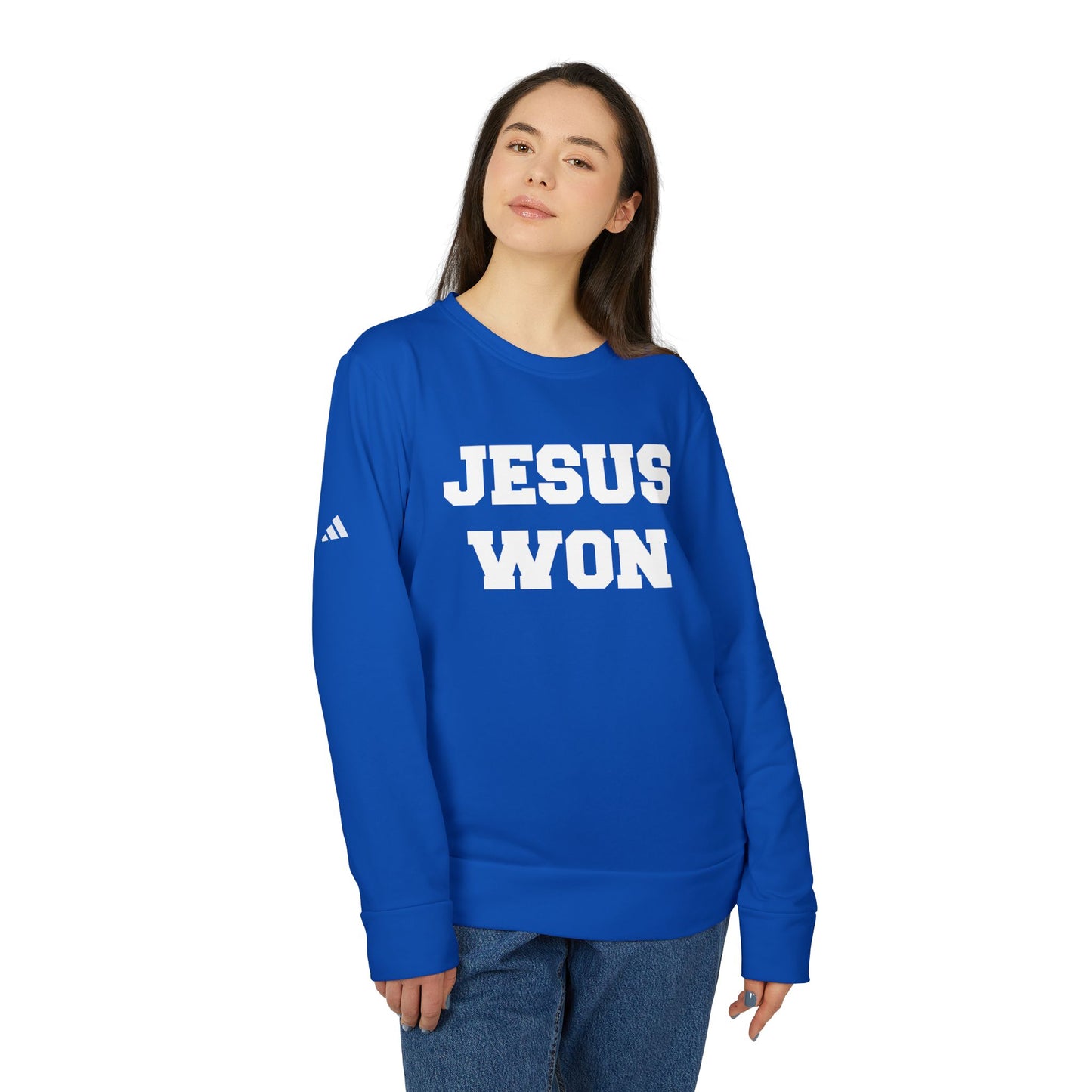 Jesus Won Adidas Unisex Fleece Crewneck Sweatshirt